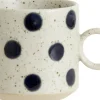 GRAINY dot cup w. handle, sand/dark blue