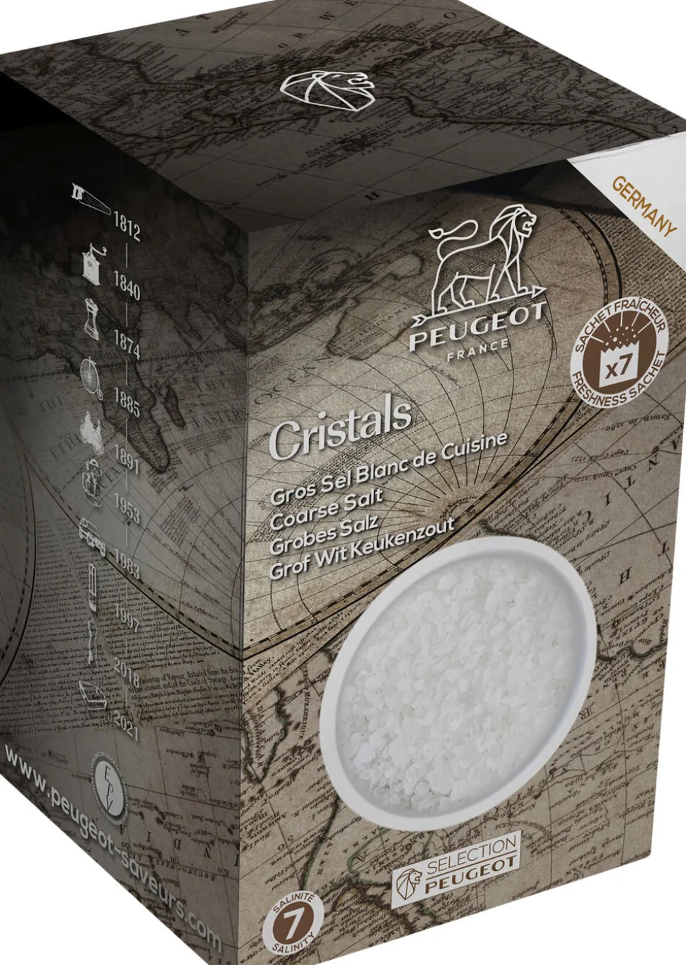 Groft hvidt kværnsalt 350 gram - 7 breve á 50 gram