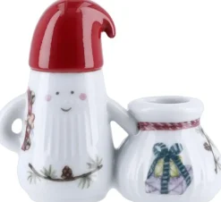 Hammershøi Christmas Nissefar lysestage H8. 5 hvid m. deko