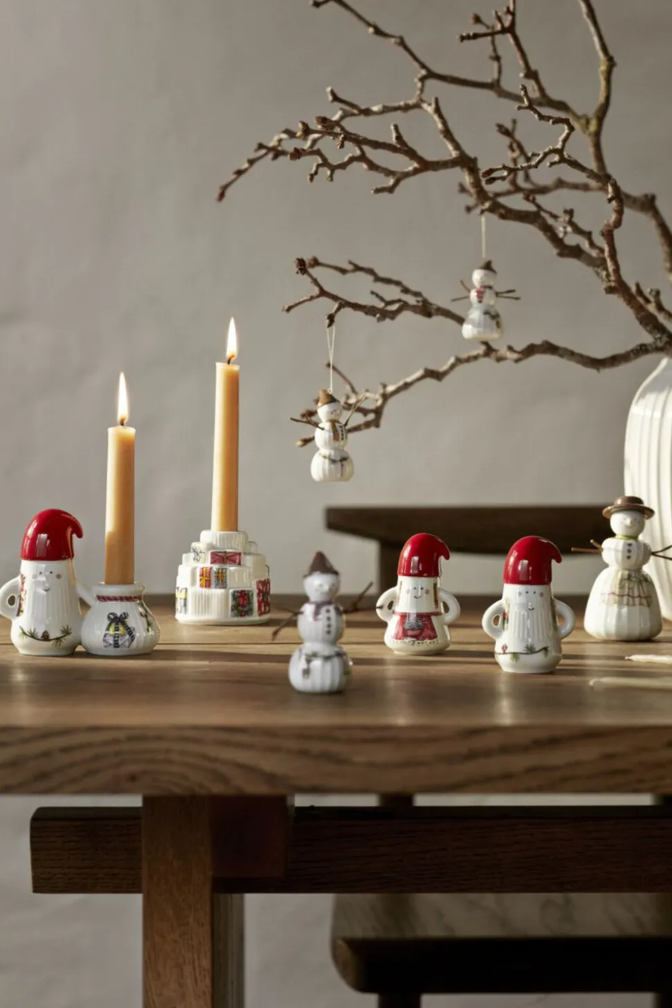 Hammershøi Christmas Nissefar Ø6 cm hvid m. deko