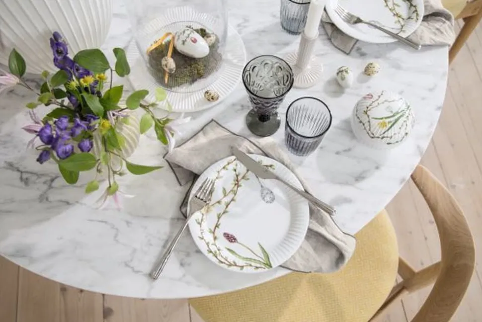 Hammershøi Easter Bonbonniere Ø12 cm hvid med dekoration