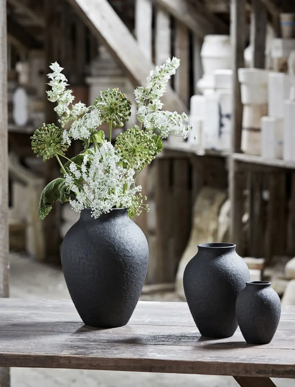 Knabstrup vase, antracitgrå, 12,5 cm