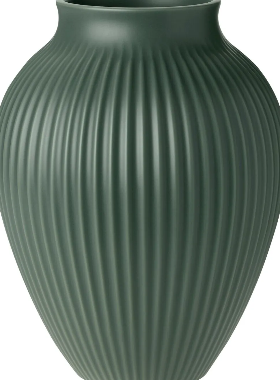 Knabstrup vase H 27 cm ripple mat celadon green
