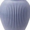Knabstrup, vase, riller lavendelblå, 20 cm