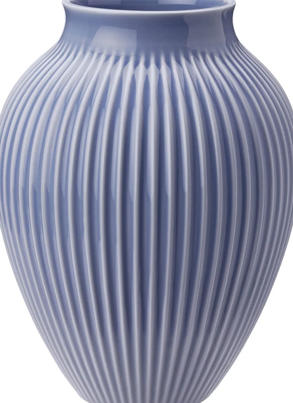 Knabstrup, vase, riller lavendelblå, 20 cm