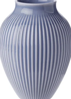 Knabstrup, vase, riller lavendelblå, 12,5 cm