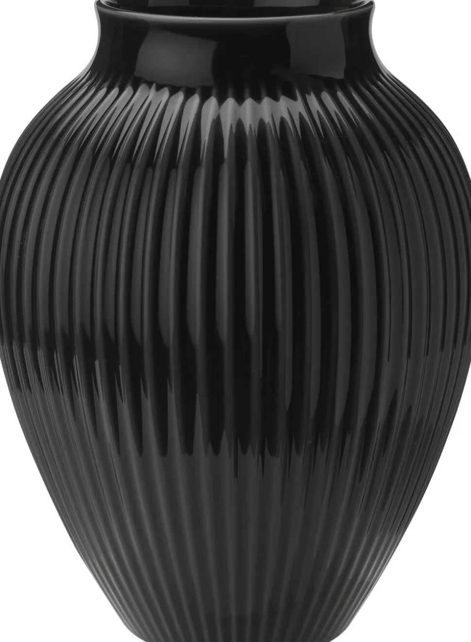 Knabstrup, vase, riller sort, 27 cm