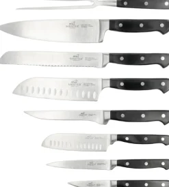 Knivsæt Pluton 8 dele Stål/Sort