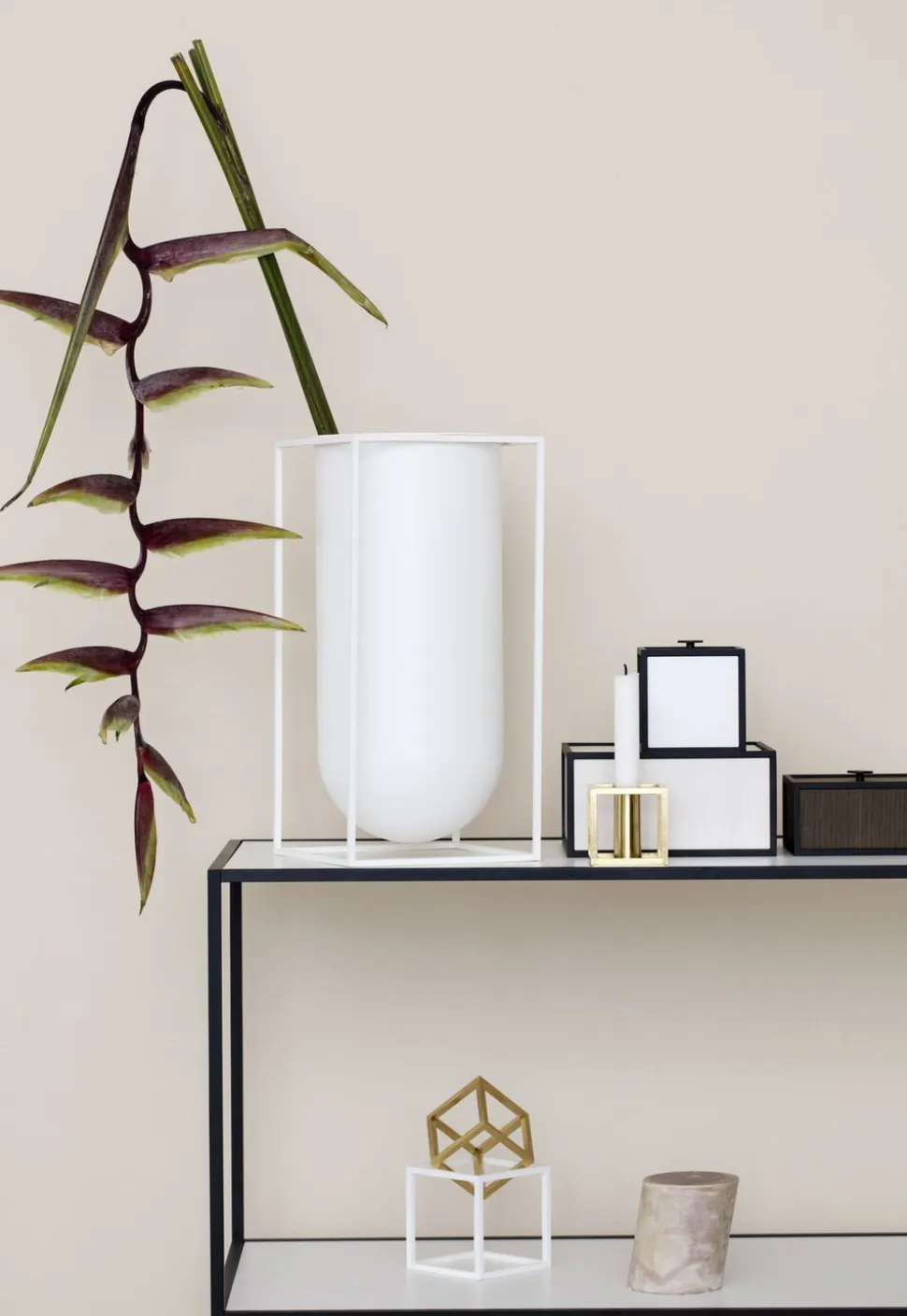 Kubus 1, Candle Holder, White
