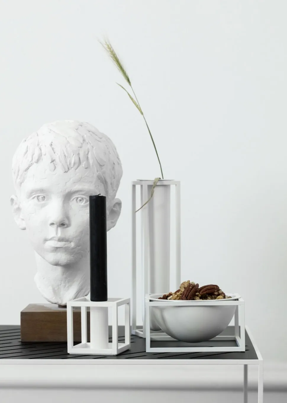 Kubus 1, Candle Holder, White
