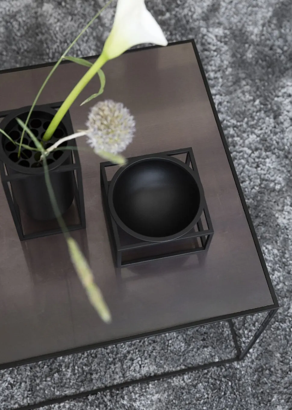 Kubus Bowl centerpiece, Large, Blac