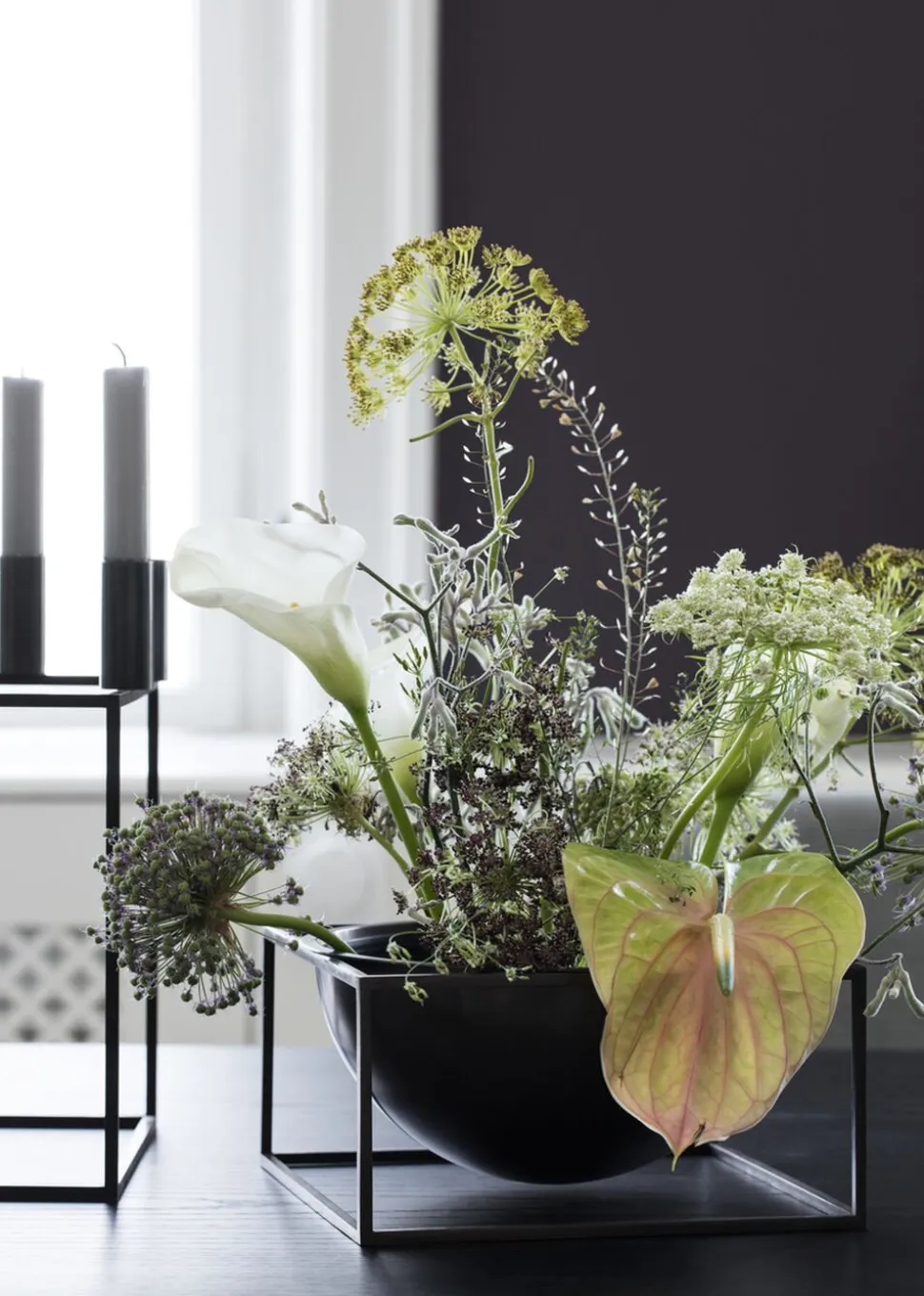 Kubus Bowl centerpiece, Large, Blac