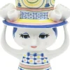 Lady with hat Vase H20. 5 cm blå