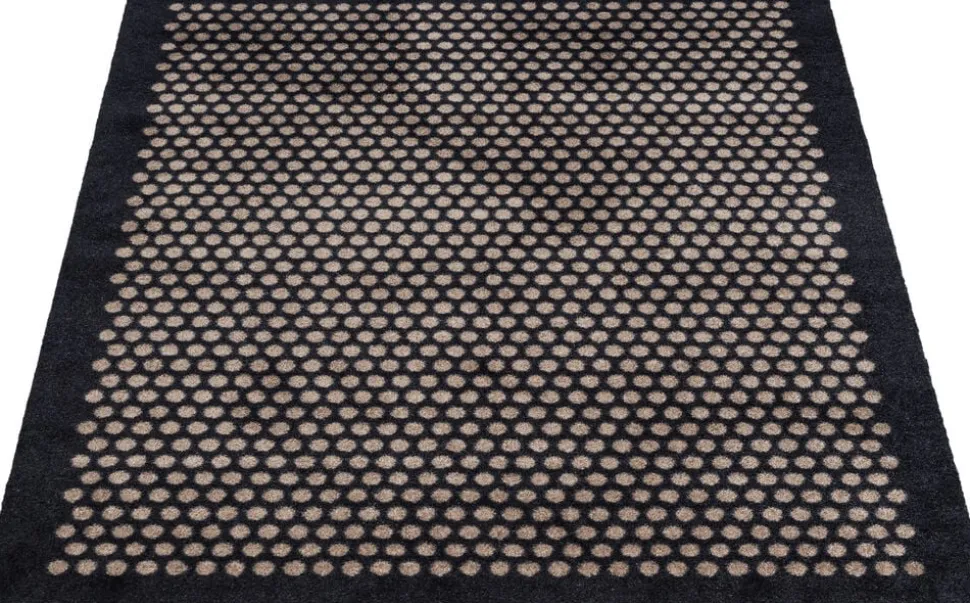 Løber 130x90 cm, dot sort/sand