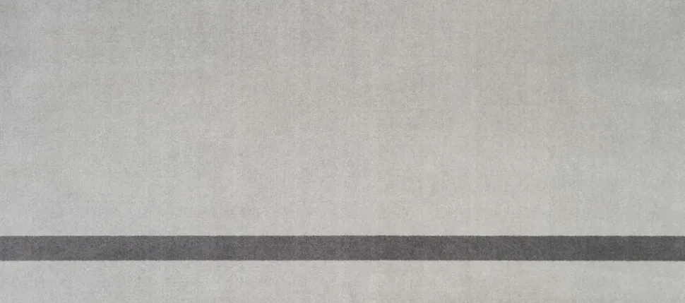 Løber, 130x90 cm, stripe vertical lysegrå/steelgrey