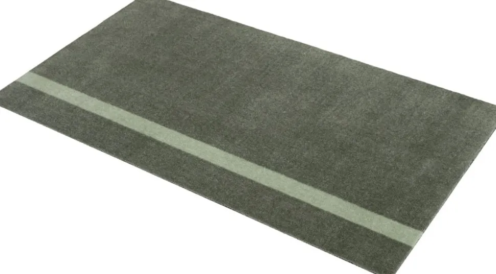 Løber, 67x120 cm, stripe vertical lysgrøn/støvet grøn