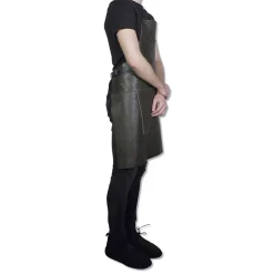 Læderforklæde BBQ Style Apron Vintage Grey