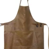 Læderforklæde BBQ Style Apron Vintage Camel