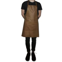 Læderforklæde BBQ Style Apron Vintage Camel
