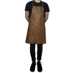 Læderforklæde BBQ Style Apron Vintage Camel