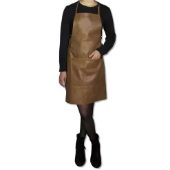 Læderforklæde BBQ Style Apron Vintage Camel