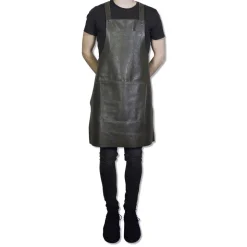 Læderforklæde Suspender Serie Apron Vintage Grey