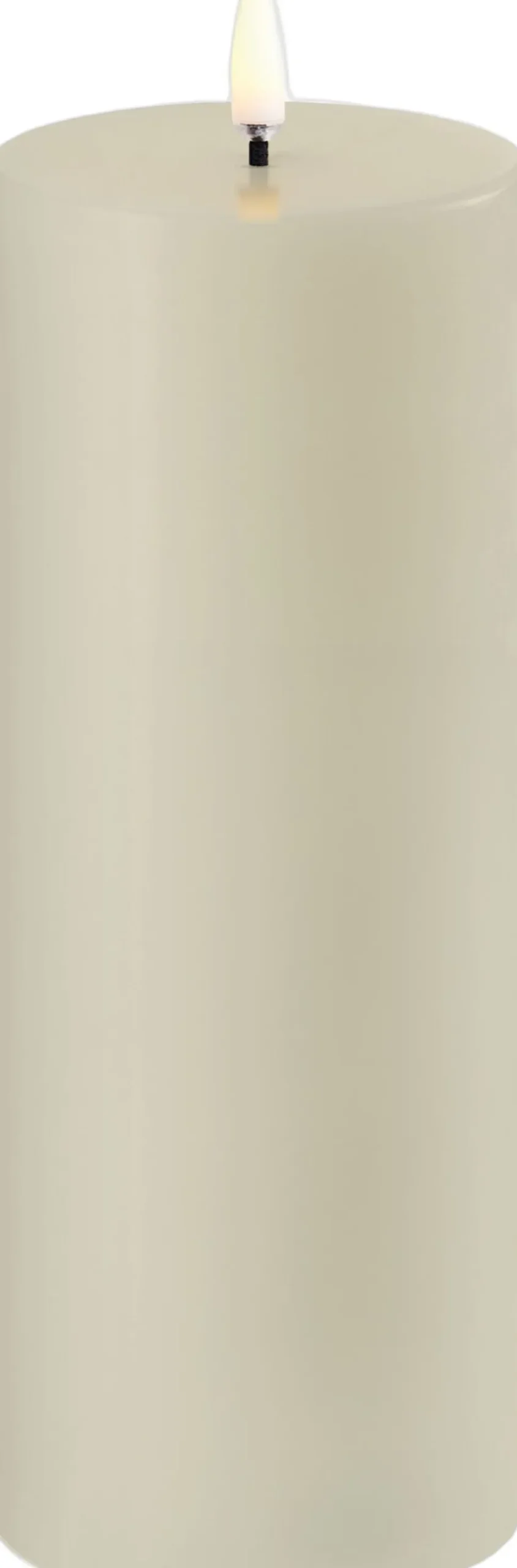 LED pillar candle, Oyster Grey, Smooth, 7,8x20 cm