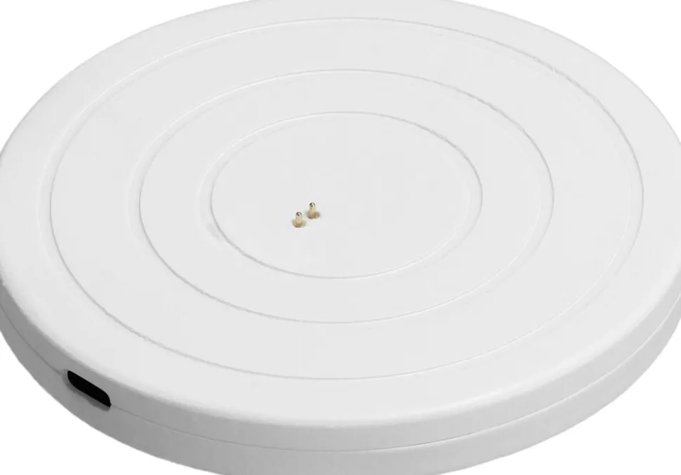 LED rechargeable base, Round, USB-C, White, 10x10 cm