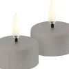 LED rechargeable tealight, Sandstone plain, 3,9x2,3 cm
