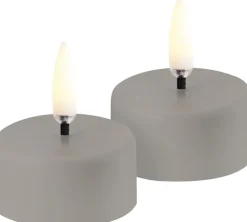 LED rechargeable tealight, Sandstone plain, 3,9x2,3 cm