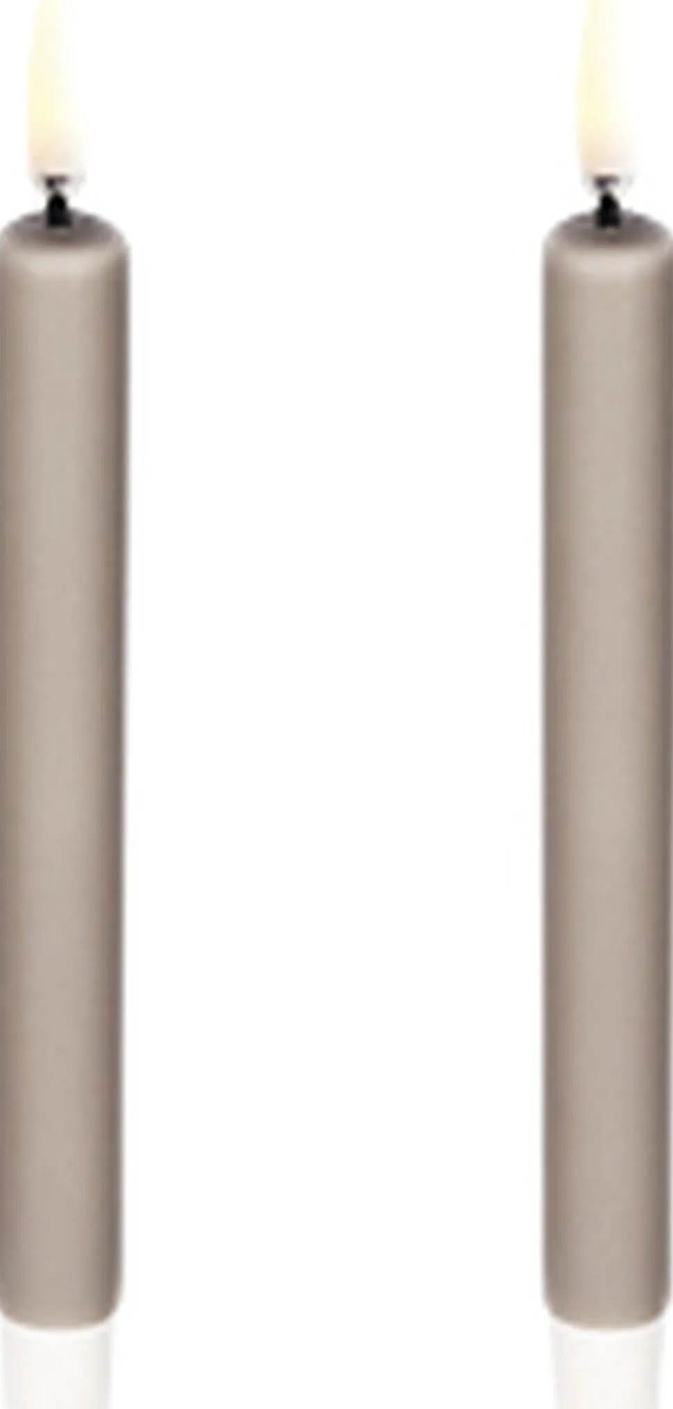 LED taper candle, Sandstone, Smooth, 1,3x13,8 cm / 2-pack