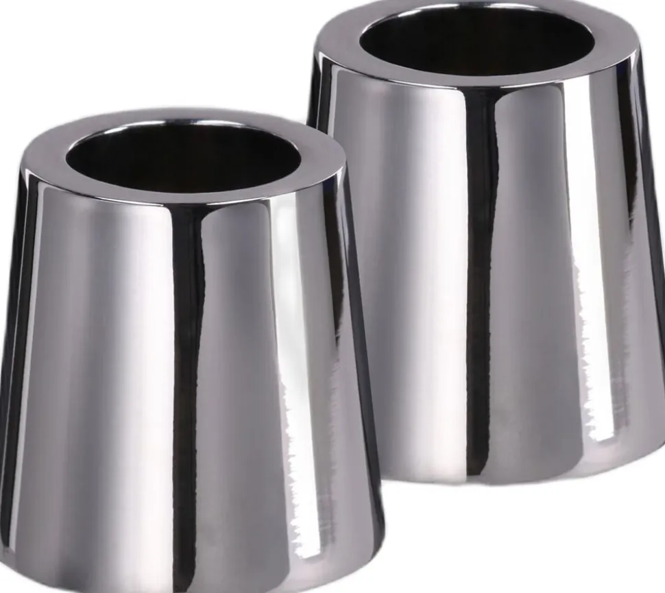 Light Candleholder mini taper, Chrome, 2-pack, 2,3x2,3 cm