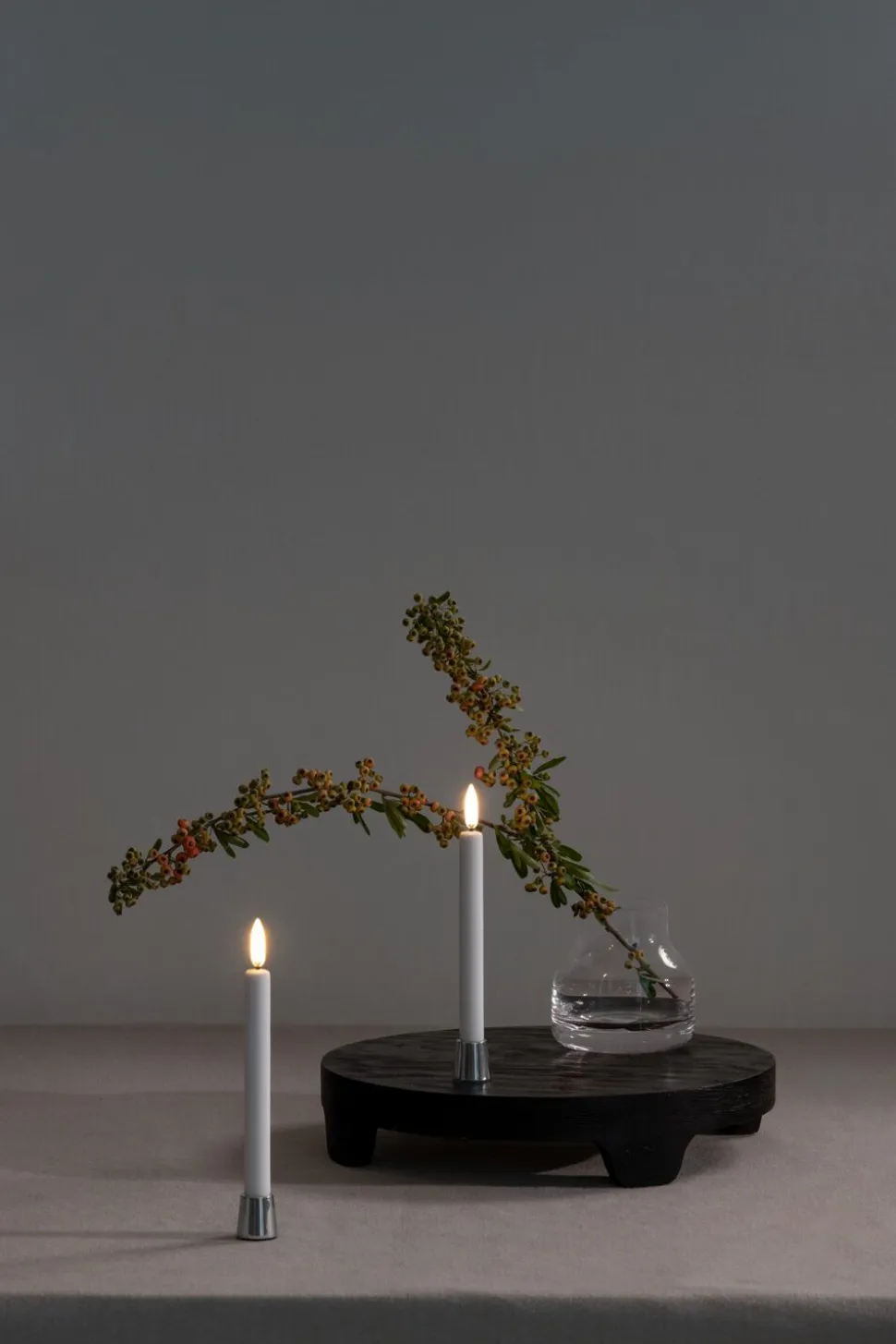Light Candleholder mini taper, Chrome, 2-pack, 2,3x2,3 cm