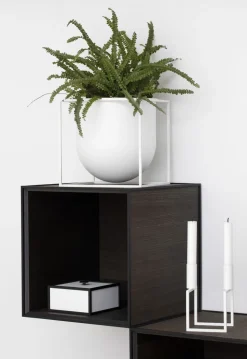 Line, Candle Holder, White