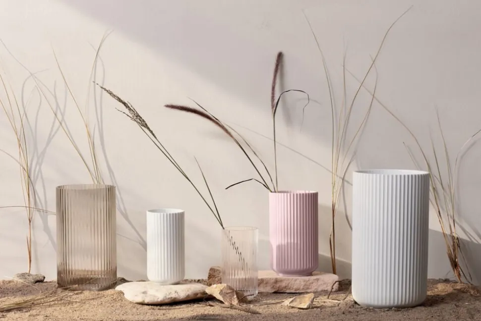 Lyngby Vase H25 cm rosa porcelæn