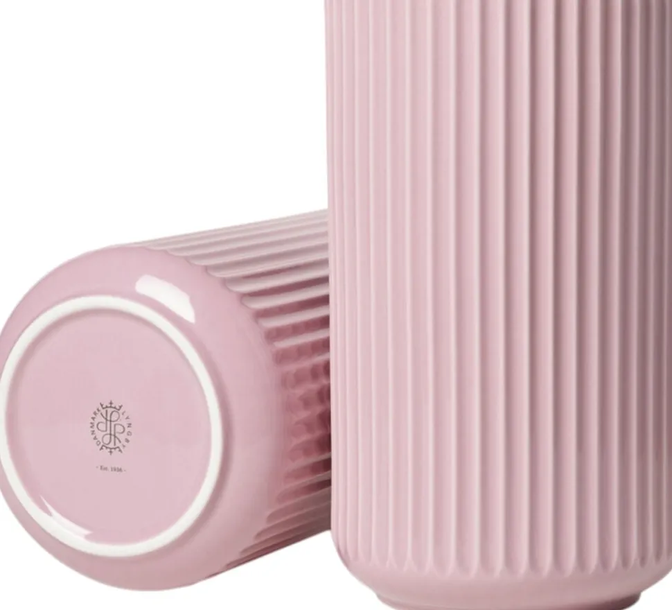 Lyngby Vase H25 cm rosa porcelæn