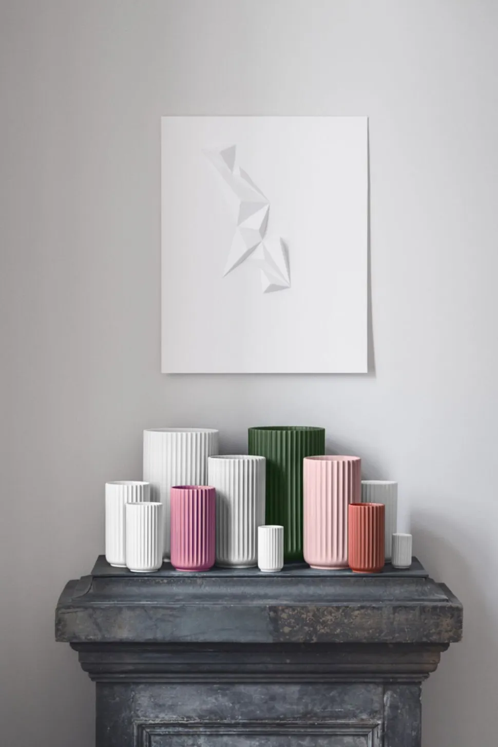 Lyngby Vase H25 cm rosa porcelæn