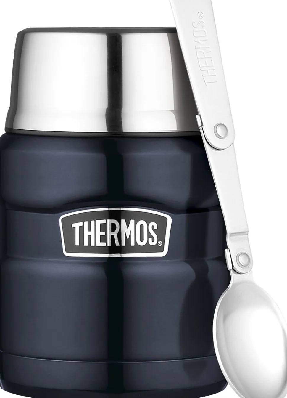 Madtermoflaske Stainless King 470 ml mørkblå stål