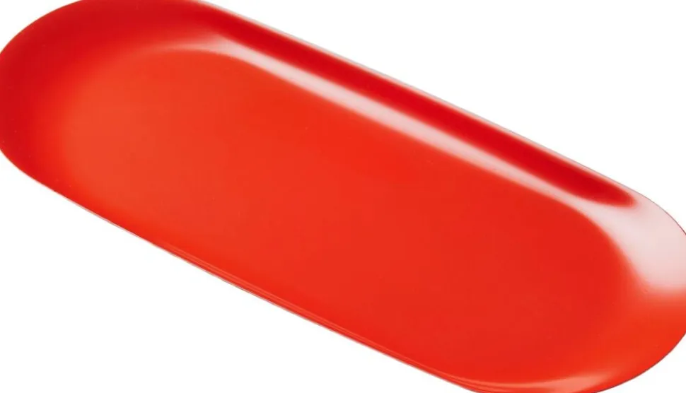 Metal bakke, rød, 23,0 cm x 9,5 cm x 1,0 cm