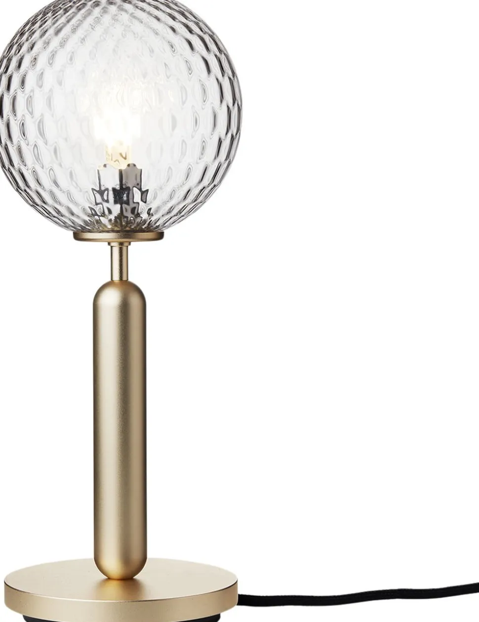 Miira Table, brass / optic clear
