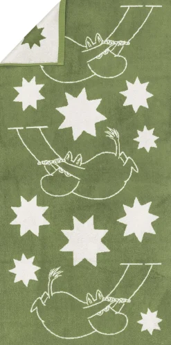Moomin Arabia badehåndklæde 70x140, Stjerner grøn