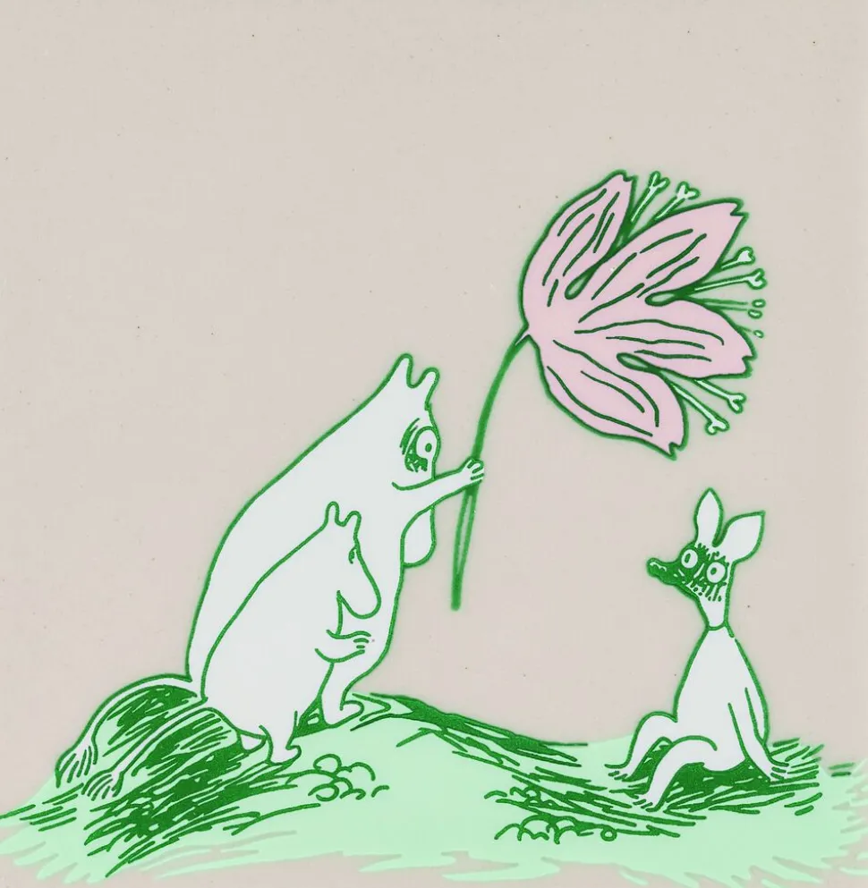 Moomin Arabia bordskånere sæt 2stk Vildblomst Genanvendt Interiør