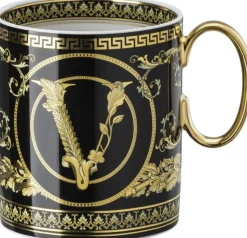 Mug with handle, Virtus Gala Black, Versace