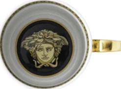 Mug with handle, Virtus Gala Black, Versace