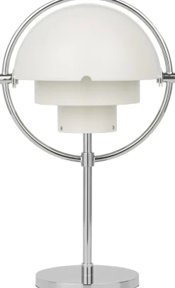 Multi-Lite Portable Lamp, EU Base: Chrome, Shade: White Semi