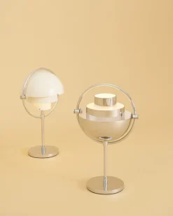 Multi-Lite Portable Lamp, EU Base: Chrome, Shade: White Semi