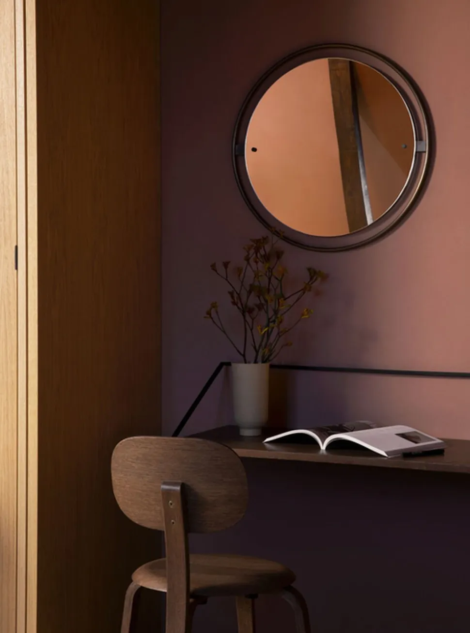 Nimbus, Mirror Ø60, Bronzed Brass