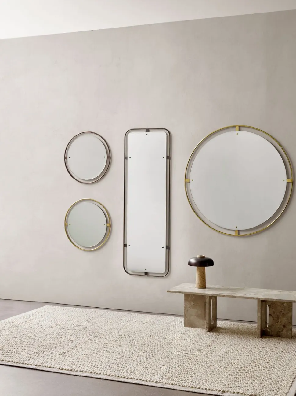 Nimbus, Mirror Ø60, Bronzed Brass