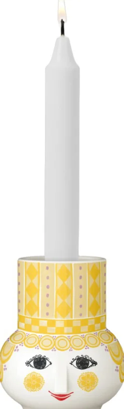 Olga Lysestage H9 cm gul