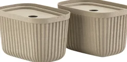 Opbevaringsboks Pulp 23 x 15 cm 2 stk. Natural Brown